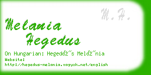 melania hegedus business card